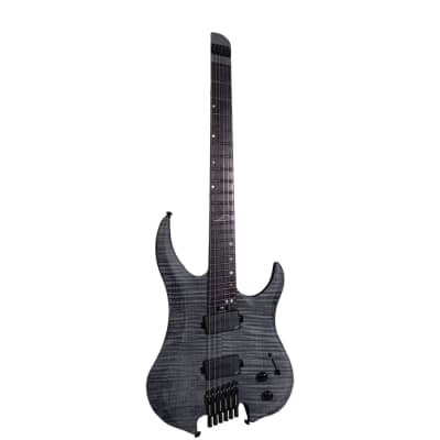 Legator G6FSS Ghost 6 Super Shred Multi-Scale Headless Guitar, Satin Flame Maple Black