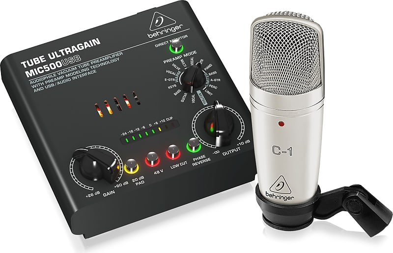 Behringer VOICE STUDIO Complete Recording Bundle w/ Studio Condenser Mic, Tube Preamplifier w/ 16 Preamp Voicings and USB/Audio Interface(Black & Gray) - NEW image 1