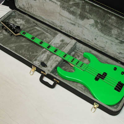 DEAN Custom Zone 4-string BASS guitar NEW w/ Case - Florescent Nuclear Green - B-stock image 1