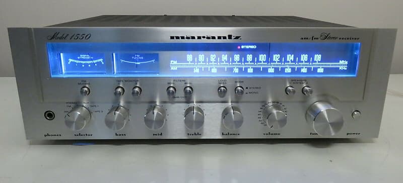 MARANTZ 1550 STEREO RECEIVER WORKS PERFECT SERVICED FULLY RECAPPED A+  CONDITION