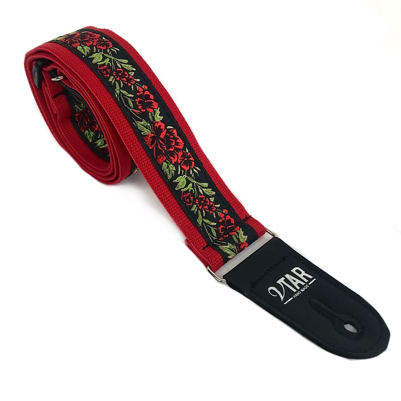 Red rose store guitar strap