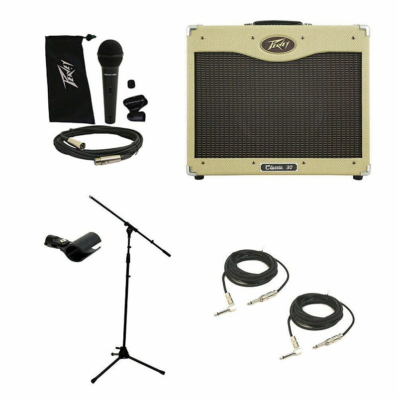 Peavey Classic 30 112 Electric Guitar Combo 30W Amp 12" Speaker Mic Stand Cables image 1