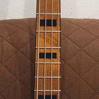Cort GBMODERN4OPVN GB-Modern 4 Poplar Burl Top Roasted Maple Neck 4-String Bass Guitar w/Hard Case image 20