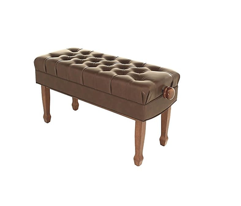 Concerto Real Leather Deep Cushioned Polished Walnut Piano Bench Stool - FS504PWL image 1