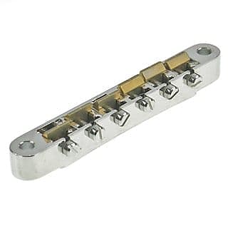 Faber ABRH ABR-1 Bridge (fits Inch studs) - nickel with natural brass saddles image 1