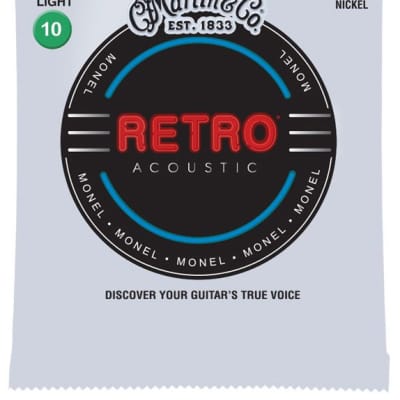 Martin MM10 Retro Monel Acoustic Guitar Strings Extra Light Reverb