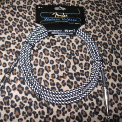 new A+ (with packaging) Fender Vintage Voltage Straight-Straight Instrument Cable 12 ft. Gray Tweed, p/n: 0990822002 image 1