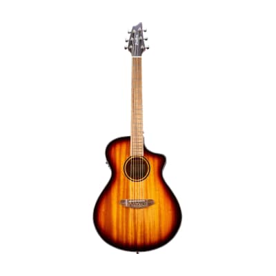 Breedlove Discovery S Concert Edgeburst CE African Mahogany Soft Cutaway 6-String Acoustic Electric Guitar with Slim Neck and Pinless Bridge (Right-Handed, Natural Gloss) for sale