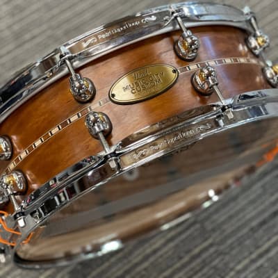 PEARL 14X5 MUSIC CITY CUSTOM SOLID CHERRY SNARE DRUM W/INLAY image 6