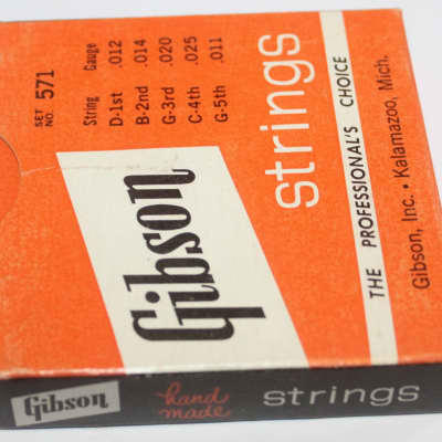 Vintage 1950's Gibson Mona-Steel Strings 1 box of Strings Orange/ Black/ White B, C, D, G and 5th image 3
