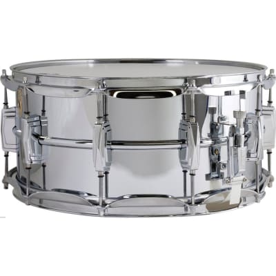 Ludwig LB402B Supraphonic Smooth Chrome Plated Brass Snare Drum,  6.5" X 14"