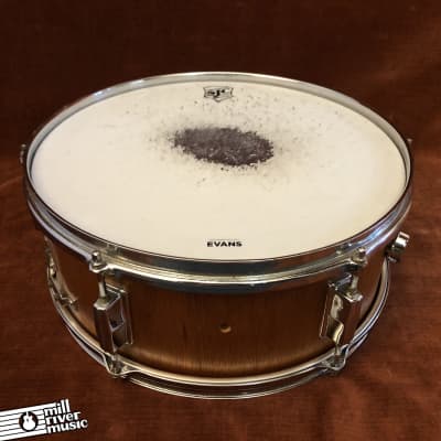Unbranded 5.5" x 14” Snare Drum Natural Wood image 1