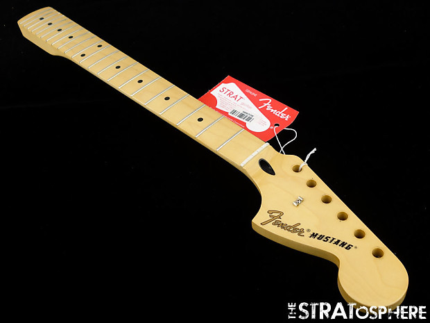 2017 Fender Mustang NECK Guitar Parts 9.5 Radius C Shape 24 Scale Maple