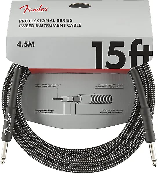 Fender Professional Series Straight / Straight TS Instrument Cable - 15' image 1