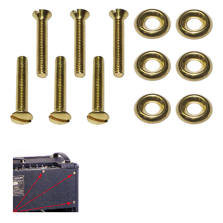 Brass Back Screws and Finish Washers For JMI Vox Amplifiers image 1