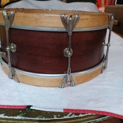 WFL  Custom  snare drum 15x5 1958 Mahogany image 4