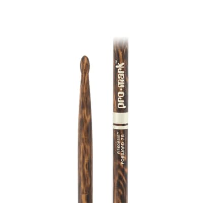 Promark Classic Forward 7A FireGrain Oval Wood Tip Drumstick image 4