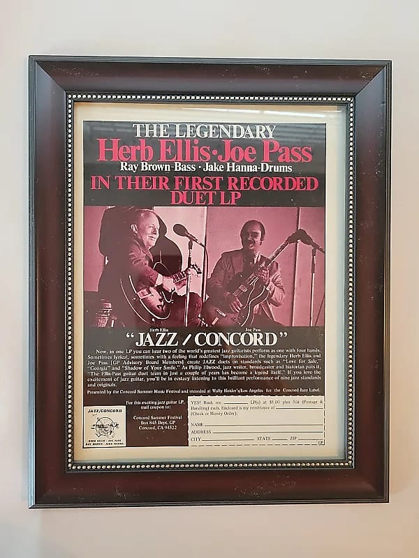 1973 Concord Jazz Label Color Promotional Ad Framed Herb Reverb