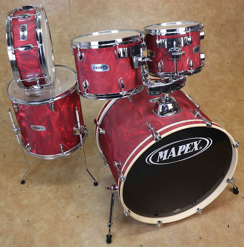 Mapex 5pc Shell Pack Red Satin Flame | Reverb