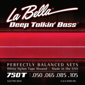 La Bella 750T Deep Talkin' White Nylon Tapewound Bass Guitar Strings - .050-.105 Light image 2