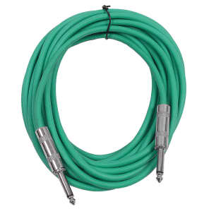 SEISMIC AUDIO New 6 PACK Green 1/4" TS 25' Patch Cables - Guitar - Instrument image 2