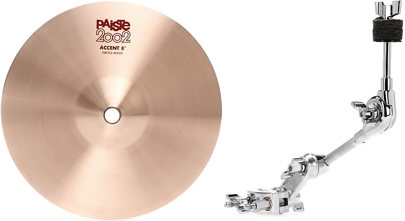 Paiste 8 inch 2002 Accent Cymbal - each Bundle with Gibraltar SC-CMBAC  Medium Cymbal Boom Attachment Clamp