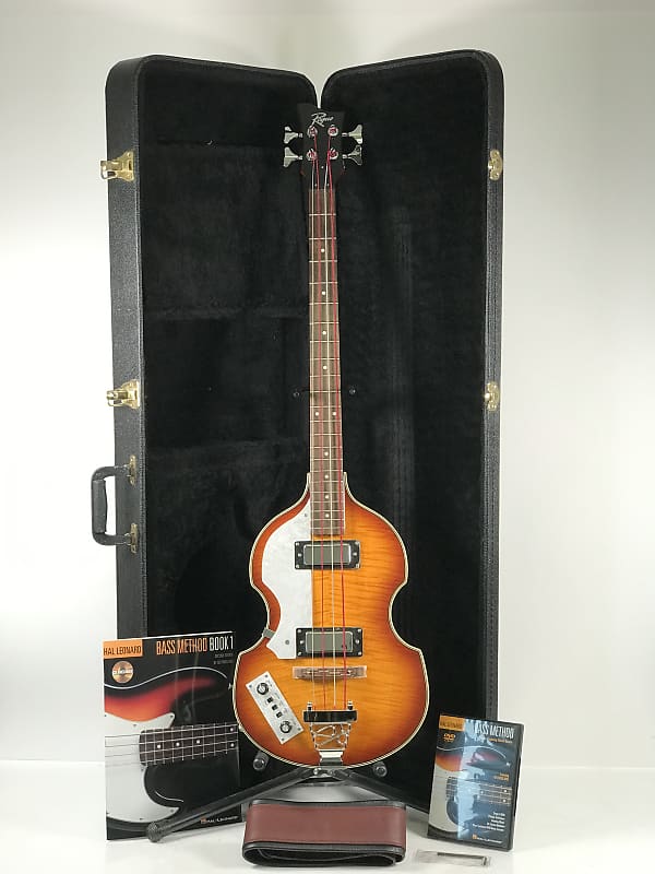 Rogue VB100 Violin Electric Bass Guitar Sunburst Reverb