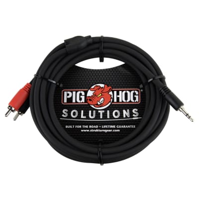 Pig Hog Solutions - 10-Foot Stereo Breakout Cable, 3.5mm mini plug to Dual RCA (PB-S3R10) image 1