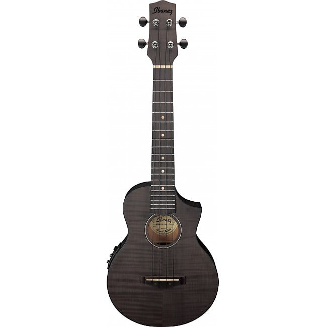 IBANEZ UEW12E-BIF Concert Elektro-Akustik-Ukulele, Black Ice Flat image 1