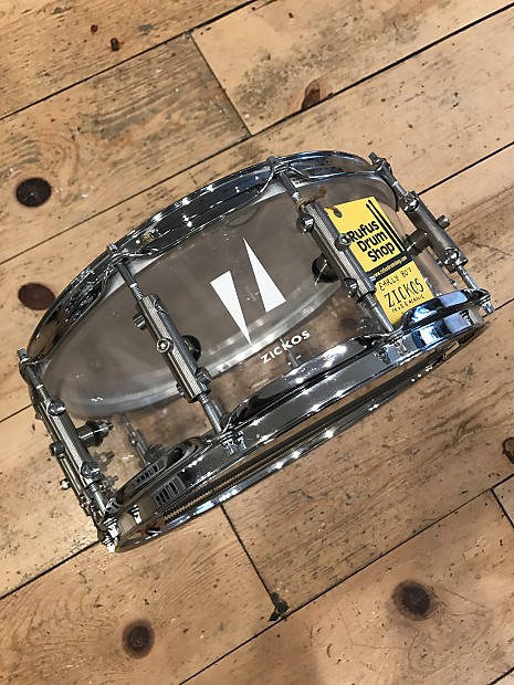 Zickos Snare Drum 1980 s Clear Acrylic Reverb Brazil