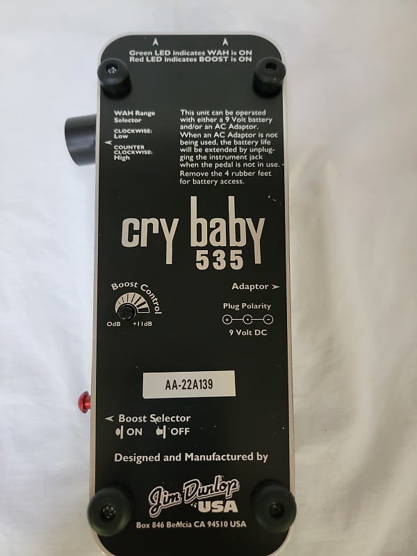Jim Dunlop Cry Baby CB535 Guitar Effect Wah Pedal Chrome
