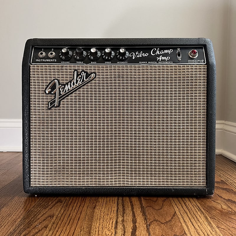 1966 Fender Vibro Champ 6-Watt 1x8" Guitar Combo - Black Panel image 1