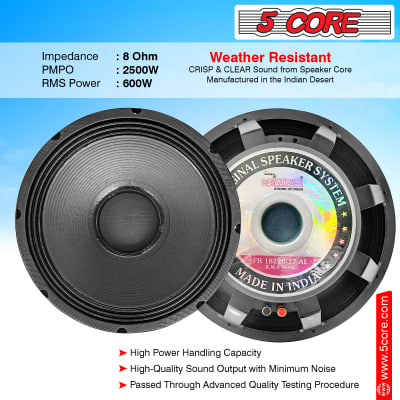 5Core 18 inch Subwoofer Replacement DJ Speaker Sub Woofer Loud FR 18 220 17 AL image 9