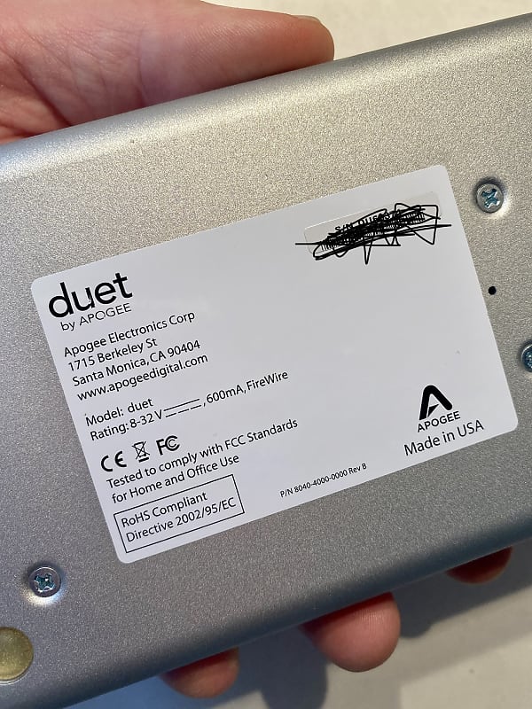 Apogee Duet Firewire Audio Interface | Reverb Canada