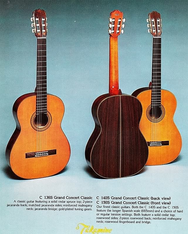 洋楽 C-Tru Takamine C136S Grand Concert Classical Guitar 1981 Vintage w