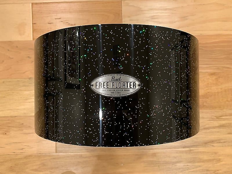 Pearl 8x14 Free Floating Snare Drum Shell in Black Halo Glitter imagen 1