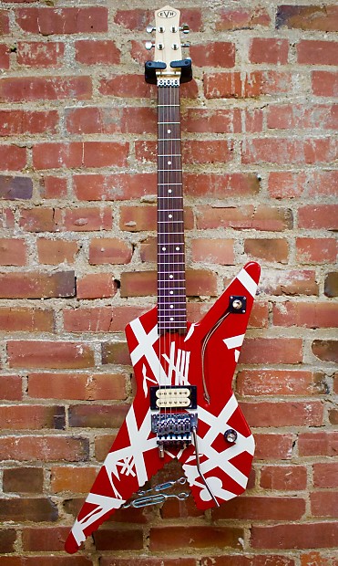 EVH Striped Series Shark Red with White Stripes image 1