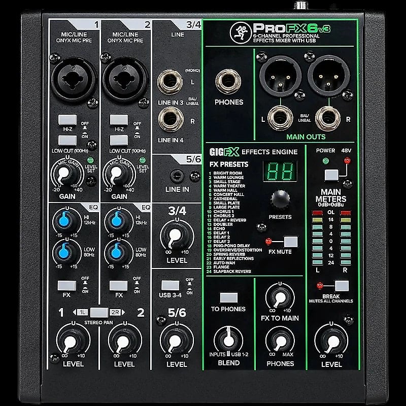 Mackie ProFX6v3 6-channel Mixer with USB and Effects | Reverb