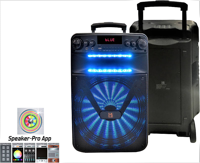 Mr Dj ACE 15" Portable Speaker with Bluetooth/Rechargeable Battery and App Control image 1