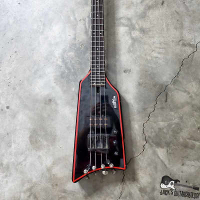 RARE: Phantom Guitarworks HBBR-BR Batmobile Surf Stick Electric Bass (1980s, Black/Red) image 9
