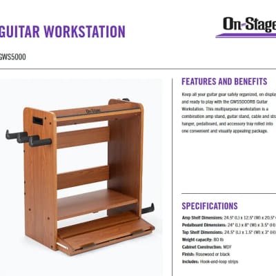 On-Stage GWS5000RB Guitar Workstation - Rosewood image 16