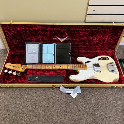 Fender Custom Shop 55 Precision Bass Heavy Relic Vintage White 2023 image 3