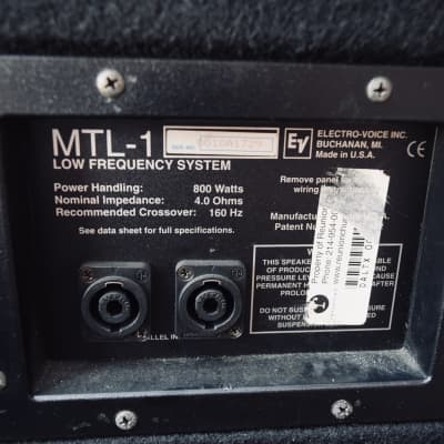 EV Electro Voice, (pair of speakers) MTL-1 dual 18