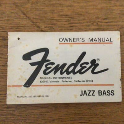 Fender  Jazz Bass owners manual hang tag 1972 with attached warranty card case candy vintage image 1