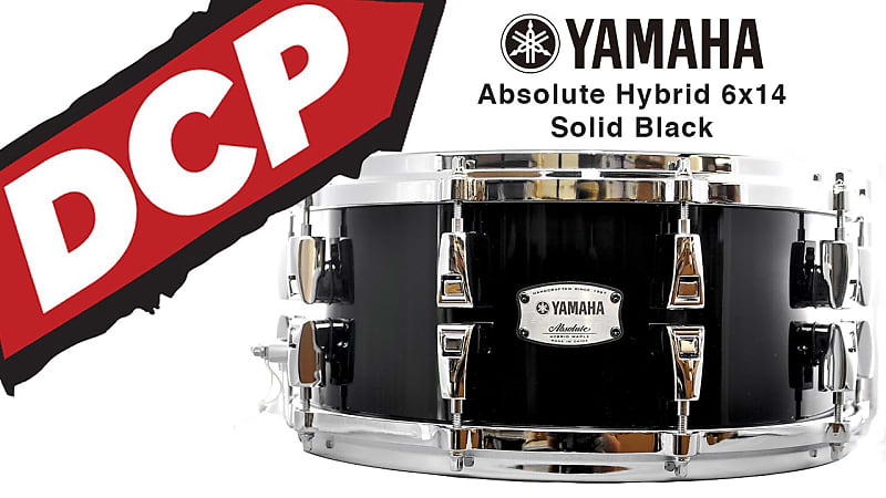 Yamaha Absolute Hybrid Maple Snare Drum 14x6 Solid Black image 1