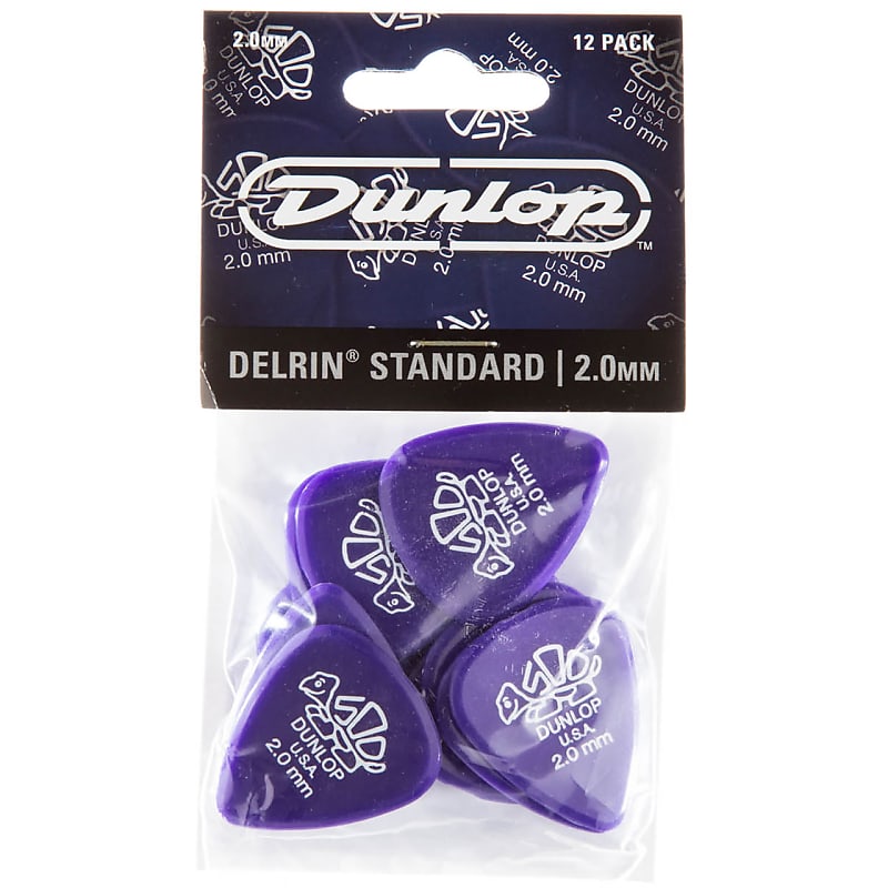 New Dunlop 41P2.0 Delrin Standard 2.0mm Guitar Picks, 12-pack image 1