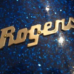 Rogers 5x14 Wood Dynasonic Snare Drum Blue Sparkle 1962 image 17