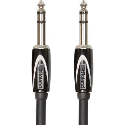Roland Black Series Balanced 1/4" TRS to Same Interconnect Cable - 15 ft image 1