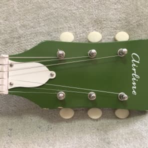 Vintage 1965 Airline Bighorn Green Solid Body Electric Guitar USA Made Kay + Original Gig Bag RARE image 4