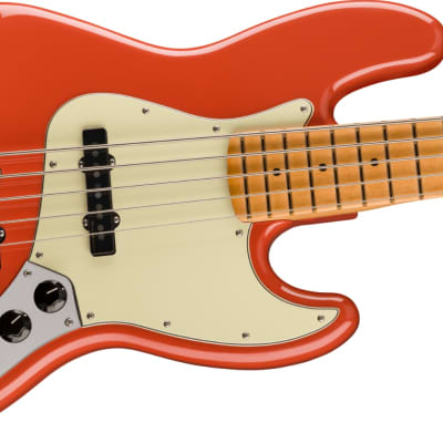 Fender Player Plus Jazz Electric Bass V Maple Fingerboard, Fiesta Red image 5